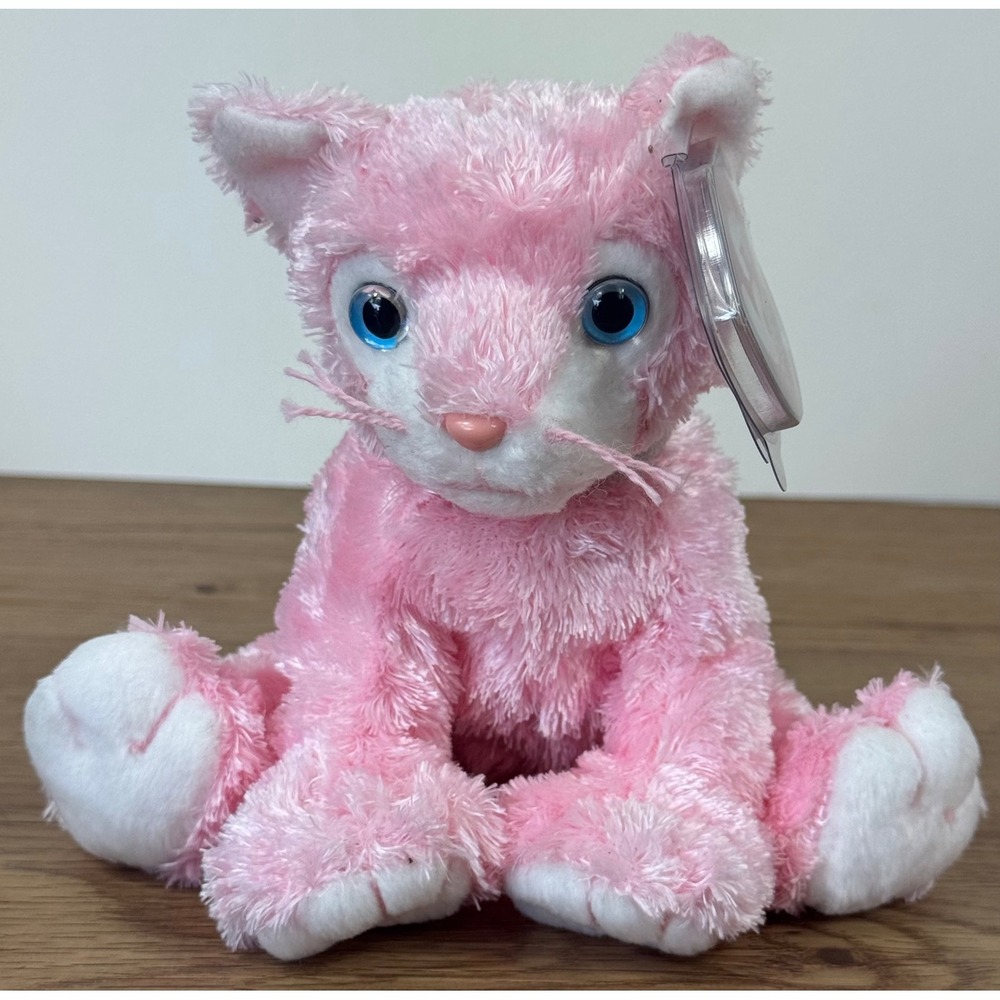 Ty Beanie Babies Carnation Cat Plush Small Pink 10th Anniversary 2002 Retired